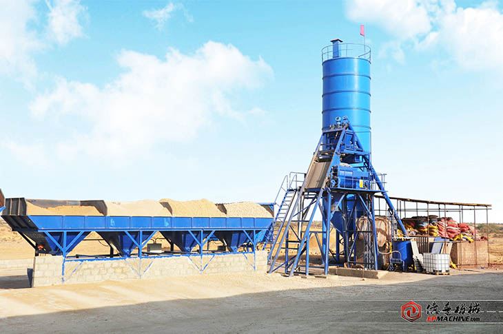 Stationary concrete batching plant